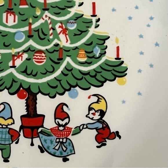 1 God Jul Berggren Traynor 10"Dinner Plate Christmas Tree Elves Johnson‎ Brother - Picture 7 of 13